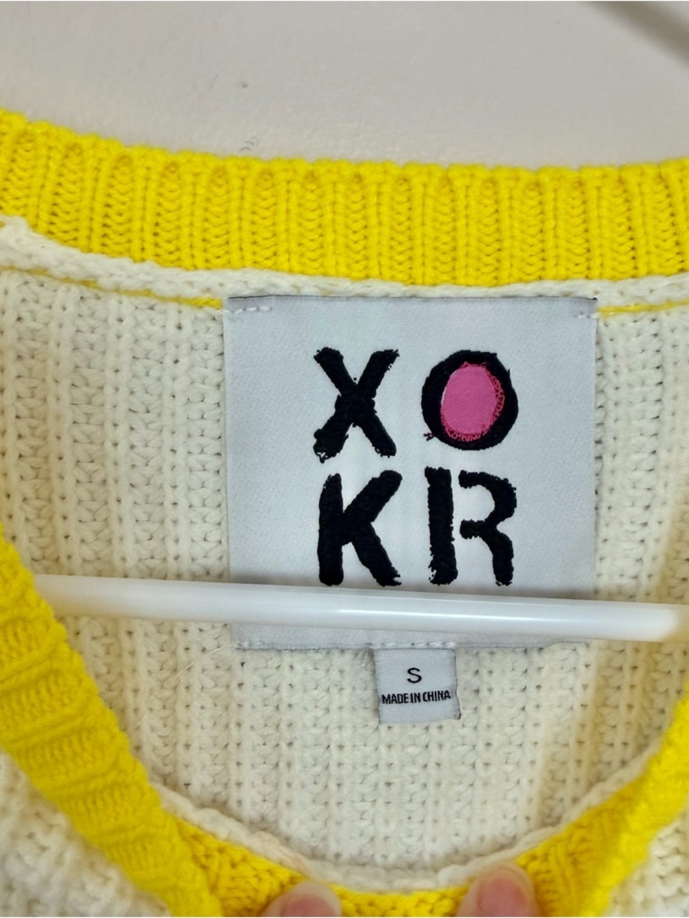 Kerri Rosenthal Smiley Face Cropped Sweater Size Small Cotton Knit - Picture 7 of 9